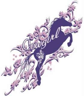 Distressed Cowgirl Jumping Horse T Shirt  S  6x  
