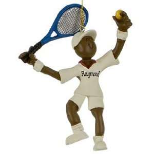  Personalized Ethnic Tennis   Male Christmas Ornament