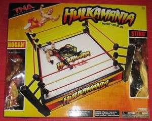 JAKKS TNA HULKAMANIA PLAYSET HULK HOGAN STING FIGURES w/ RING NEW IN 
