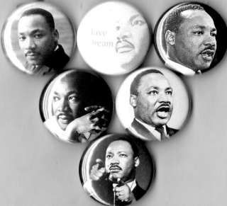 Martin Luther King Jr. 6 pins buttons badges 1 new  