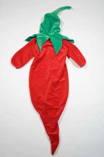 INFANT BABY RED CHILI PEPPER COZY HALLOWEEN COSTUME 1 PC BUNTING 