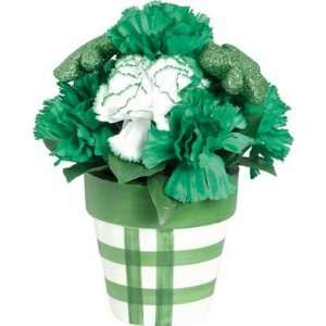    Carnation and Glitter Shamrock 9in Floral Centerpiece Toys & Games