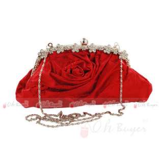   Wedding Evening Purse bridal Clutch with chain 3 colours handbag 844