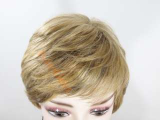 100% Human Hair Short Cut Full Wig Motown Tress H.BOM #R27/24/4 Blonde 