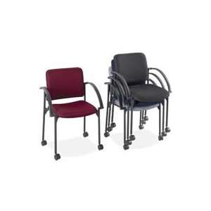 Safco Products Company Products   Stacking Chairs, Black Steel Frame 