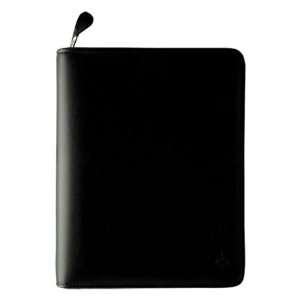 FranklinCovey Compact Simulated Leather Zipper Binder   Black
