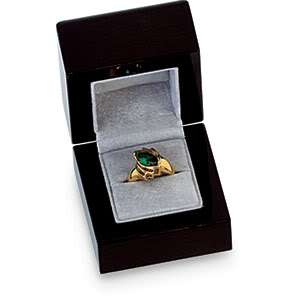 Black Lacquered Single Ring Jewelry Gift Box Engagement Proposal 
