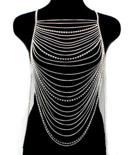 Steampunk Goddess Crystal Body Necklace Body Jewelry Body Chain  