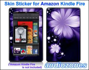   Sticker Decal Purple Flower Design for  Kindle Fire 7 Tablet