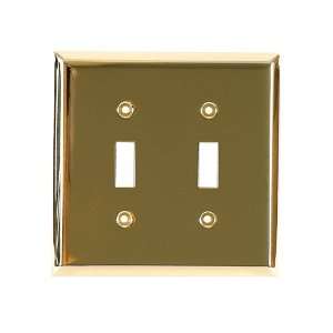  GE 52105 Brass Traditional Double Switch Wall Plate