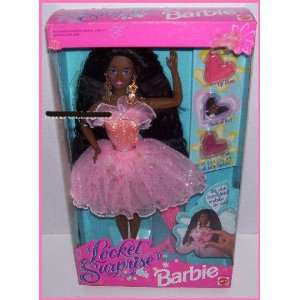 African American Locket Surprise Pink Barbie Doll Toys 