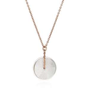  Argento Vivo Blossom Two Tone Disc on Chain Jewelry