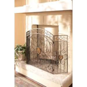  47 Gorgeous Fireplace Screen With Amber Medallion Accents 