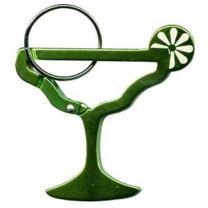  Green Margarita Glass Carabiner Key Chain