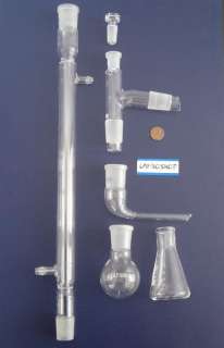 Chemistry Set LAB GLASS Stand Clamp Laboratory 9 Parts  