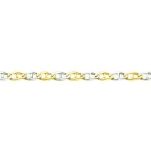  14K Two Tone Gold Anchor Chain Bracelet 8.25 Jewelry