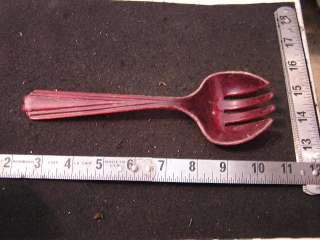 Vintage Red Plastic Serving Fork, Marked Imperial  