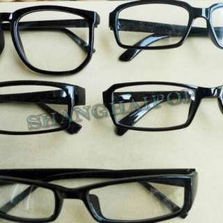 Black Clear Lens Slim/Large Frame Glasses Vintage Retro Thin Nerd Geek 