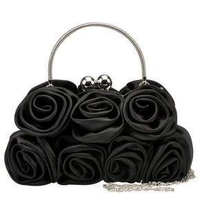  Coloriffics Handbags Satin Handbag with Rosettes Clothing