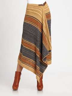 Ralph Lauren Blue Label   Striped Linen/Silk Wrap Skirt