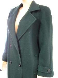 Vintage LESLIE FAY Dark Green Long Dress Coat 12  