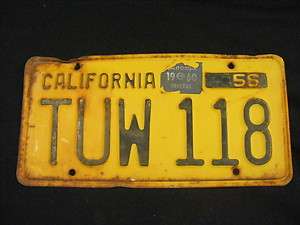 Vintage 1956 California License Tag Plates  