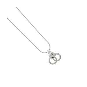  Silver Handcuffs   2 D Silver Plated Snake Chain Charm 