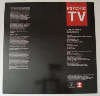 PSYCHIC TV Live In Paris NM UK LP Orig. Limited Edition Throbbing 