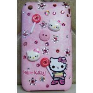 Hello Kitty Iphone 3g Case Pink Swarovski Crystal Bling Cell Phones 