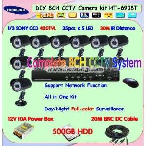  home security system ht 6908t 8ch h.264 network cctv system 