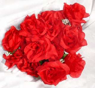   ~ APPLE RED ~ Soft Silk Wedding Flowers Bouquets Centerpieces  
