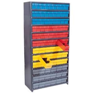 Storage Bin Unit Closed 12 x 36 x 75, 13 Shelves, 108 QED501 YELLOW 