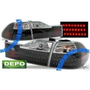  HONDA ACCORD 98 00 BLACK LED TAIL LIGHTS BY DEPO 