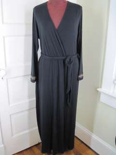JONES NEW YORK Long Black Robe Wrap Dress XL  