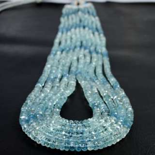 328.99 cts Natural Rare Top Aquamrine Faceted Round Beads Necklace 20 