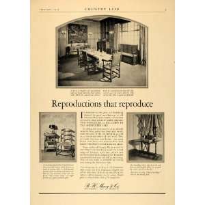  1925 Ad R.H. Macy  Furniture Old English Table 