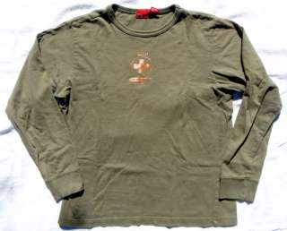 Mint Condition 1990s era MOSSIMO SRF Olive Green Long Sleeve Shirt 