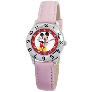 Disney Kids D815S401 Mickey Mouse Time Teacher Pink Strap Watch 