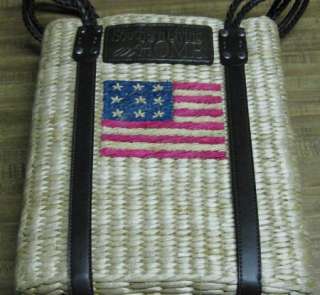Southern Living at Home USA Wicker Rush handbag Brown Handle A1  