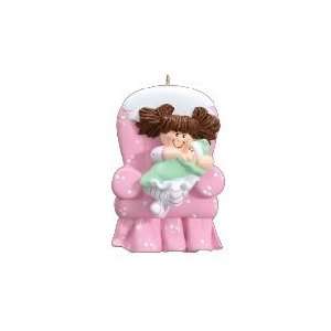  2306 Big Sister Brunette on Pink Chair Personalized 