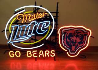 Miller Lite Chicago Bears Go Bears Neon Sign  
