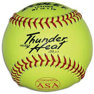 The Dudley WT12Y FP ASA Yellow Leather Softball is THE ball for slow 