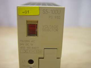 Siemens Simatic S5 100U Voltage Selector 6ES5 930 8MD11  