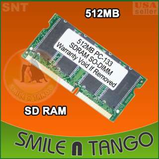 512MB PC133 SDRAM SODIMM 512 MB PC 133 144 Pin LAPTOP  