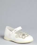 Blumarine BABY white patent leather applique flats style# 318388101