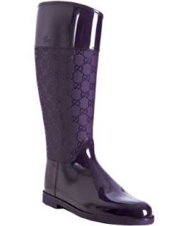 Gucci purple GG rubber Rain flat boots  
