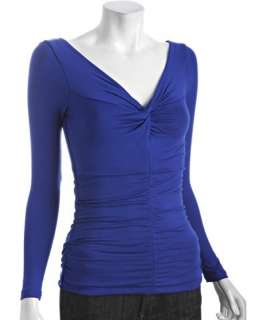 Casual Couture by Green Envelope sapphire stretch jersey twist front 
