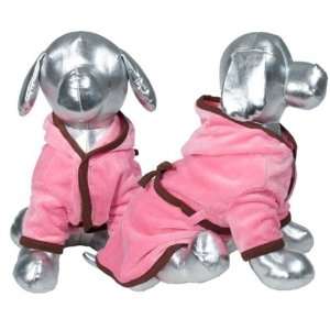  Designer Dog Apparel   Terrycloth Bathrobe for Dogs   Pink 