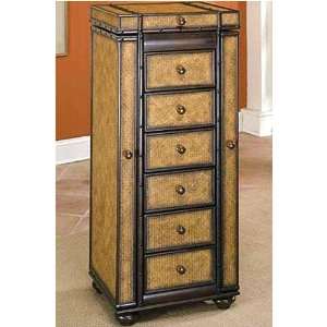  Trunk Bay Jewelry Armoire 43hx18.5w Brown