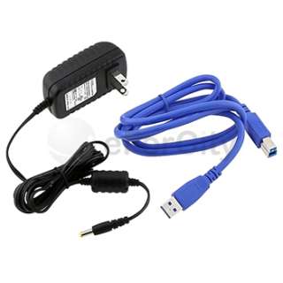USB 3.0 Hub USB 3.0 Cable AC Adapter Screws Rubber pads Plastic stand